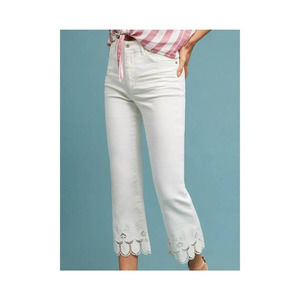 Anthropologie Pilcro & The Letterpress Women's White High-Rise Flare Jean Size 2